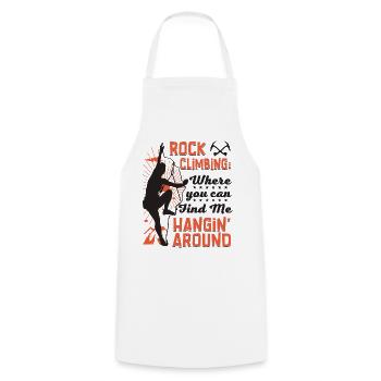 climbing: Where you can find me hangin' around - Cooking Apron - white - Front - AI Model Male 185 dark (185cm)