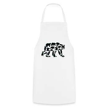 Ours, ours polaire, ours brun, grizzli, silhouette - Tablier de cuisine - blanc - Devant - AI Model Male 185 dark (185cm)