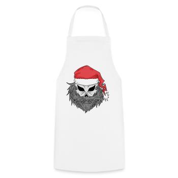 Weihnachtsmann Totenkopf - Kochschürze - Weiß - Vorne - AI Model Male 185 dark (185cm)