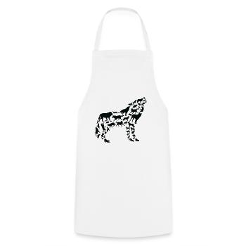 Loup, Faune, Nature, Forêt, Animaux, Loups, Silhouette - Tablier de cuisine - blanc - Devant - AI Model Male 185 dark (185cm)