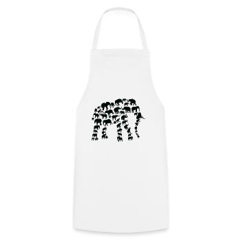 Elephant Wildlife Africa Elephants Silhouette - Cooking Apron - white - Front - AI Model Male 185 dark (185cm)