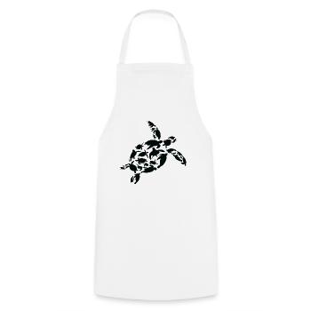 Tortue Biologiste marin Tortues Silhouette - Tablier de cuisine - blanc - Devant - AI Model Male 185 dark (185cm)