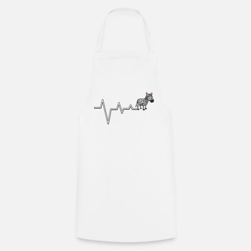 Zebra EKG Line Tee - Kochschürze - Weiß