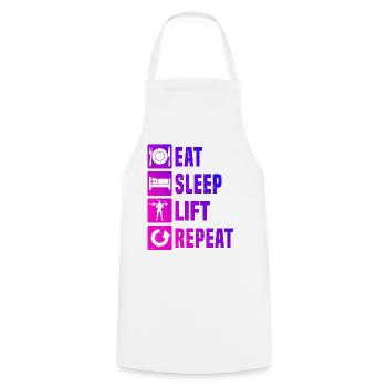 Cardio Fitness, Weightlifting, Endurance Training - Cooking Apron - white - Front - AI Model Male 185 dark (185cm)