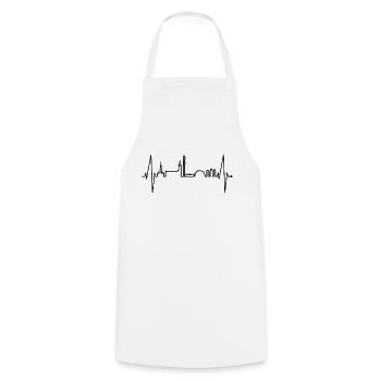 Stockholm Skyline Heartbeat Heart I Love Suède - Tablier de cuisine - blanc - Devant - AI Model Male 185 dark (185cm)