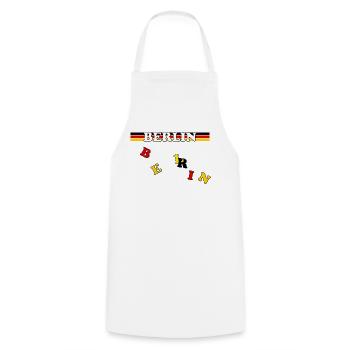 Berlin Banner German Flag Letters - Cooking Apron - white - Front - AI Model Male 185 dark (185cm)