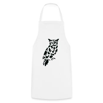 Owl Bird Forrest Wildlife Animal Owls Silhouette - Cooking Apron - white - Front - AI Model Male 185 dark (185cm)