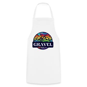 Gravel Ride Sunset Cyclist - Cooking Apron - white - Front - AI Model Male 185 dark (185cm)