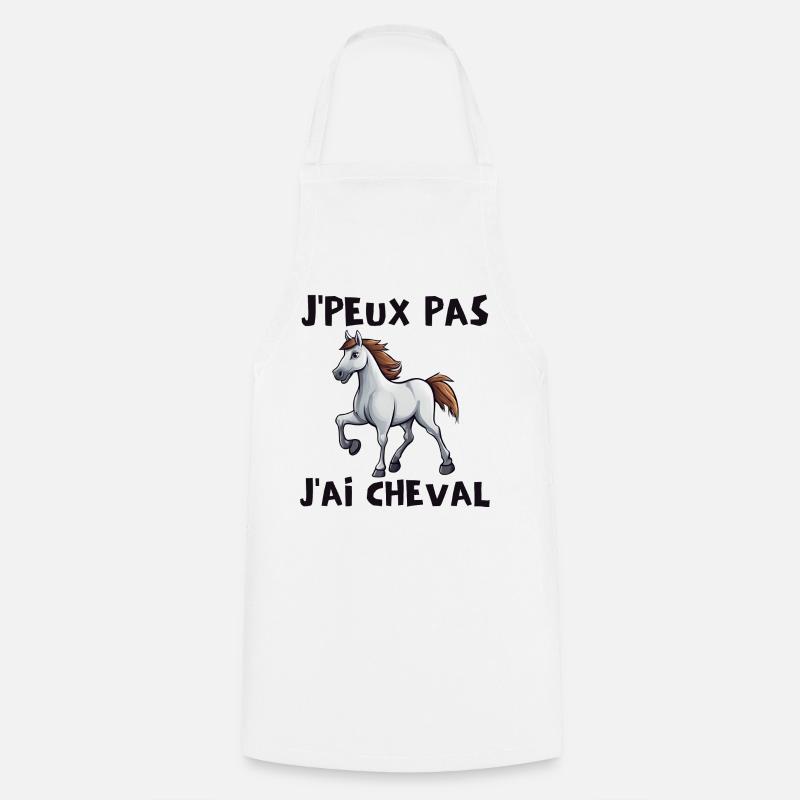 cheval, cavalier, passionné de chevaux - Tablier de cuisine - blanc