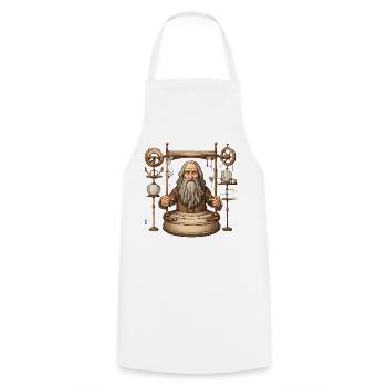 Leonardo da Vinci Erfinder, Erfindung, Genie - Kochschürze - Weiß - Vorne - AI Model Male 185 dark (185cm)