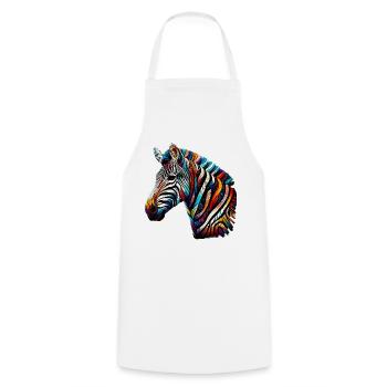 Zebra - Kochschürze - Weiß - Vorne - AI Model Male 185 dark (185cm)