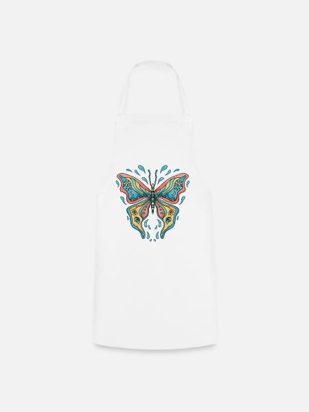 Schmetterling in Wasserfarben - Kochschürze - Weiß