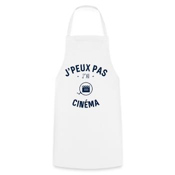 J peux pas j ai Cinéma - Tablier de cuisine - blanc - Devant - AI Model Male 185 dark (185cm)