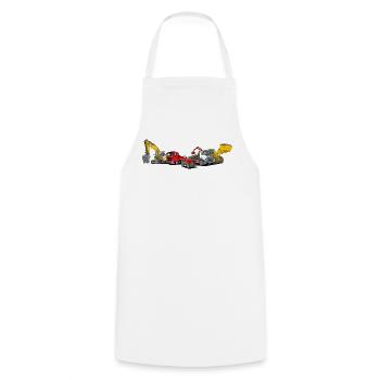 Flotte d’engins de chantier - Tablier de cuisine - blanc - Devant - AI Model Male 185 dark (185cm)