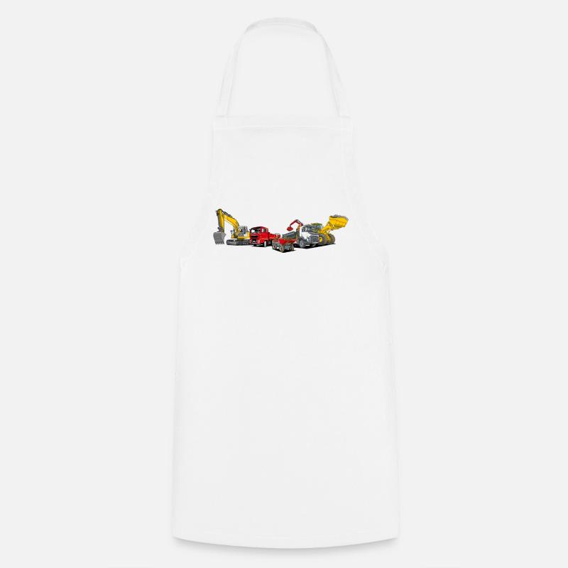 Construction Machinery Fleet - Cooking Apron - white