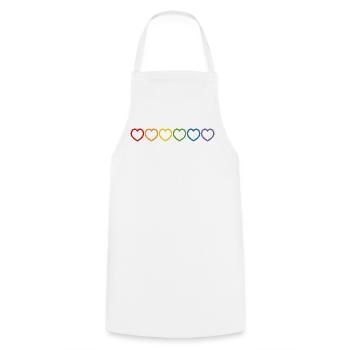 Regenbogenherzchen outline - Kochschürze - Weiß - Vorne - AI Model Male 185 dark (185cm)
