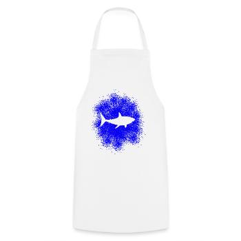 Shark shark in the sea - Cooking Apron - white - Front - AI Model Male 185 dark (185cm)