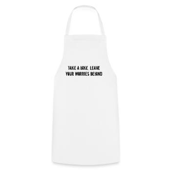 Hiking - Take a hike, leave your worries behind - Cooking Apron - white - Front - AI Model Male 185 dark (185cm)