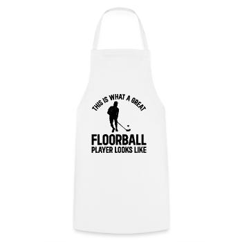 This Is What A Great Floorball Player Looks Like - - Cooking Apron - white - Front - AI Model Male 185 dark (185cm)
