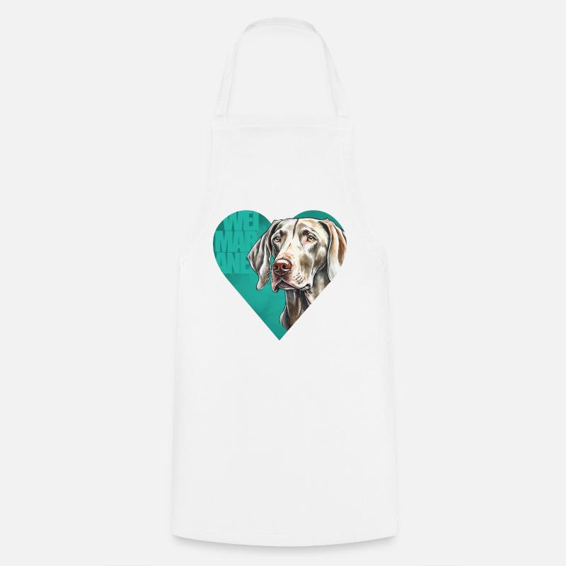 Weimaraner Portrait - Cooking Apron - white