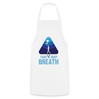 Diving, Apnea Diving, Apnea No Limit Freediving - Cooking Apron - white - Front - AI Model Male 185 dark (185cm)