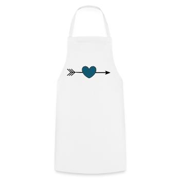 blaues Herz mit Pfeil Valentinstag Geschenk - Kochschürze - Weiß - Vorne - AI Model Male 185 dark (185cm)