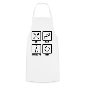 Eat Sleep Architecture Repeat - Cooking Apron - white - Front - AI Model Male 185 dark (185cm)