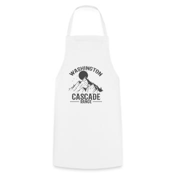 Washington Cascade Range Pacific Ring of Fire - Cooking Apron - white - Front - AI Model Male 185 dark (185cm)