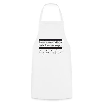 Annonce grossesse humoristique femme enceinte mère - Tablier de cuisine - blanc - Devant - AI Model Male 185 dark (185cm)