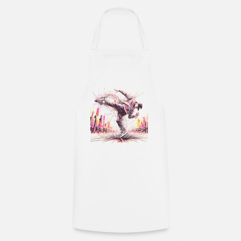 BREAK DANCING - Cooking Apron - white