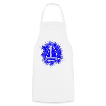 Sailing Yacht Sailboat Sailing Ship Sailing Crew - Cooking Apron - white - Front - AI Model Male 185 dark (185cm)