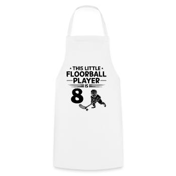 This Little Floorball Player Is 8 Years Old Floorb - Kochschürze - Weiß - Vorne - AI Model Male 185 dark (185cm)