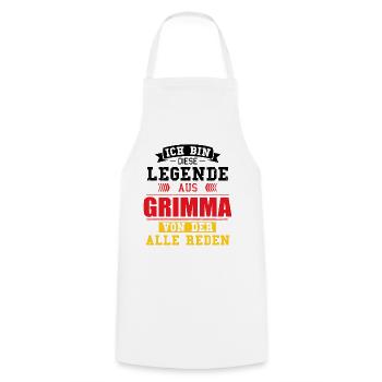 Stadt Grimma Deutschland Legende Spruch - Kochschürze - Weiß - Vorne - AI Model Male 185 dark (185cm)