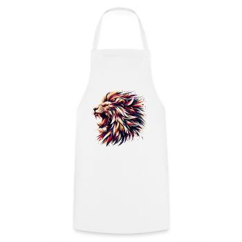 Lion Roars Geometric Gift - Cooking Apron - white - Front - AI Model Male 185 dark (185cm)