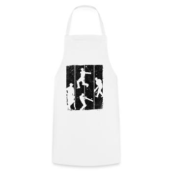 Cricket Retro Cricket Silhouette - Kochschürze - Weiß - Vorne - AI Model Male 185 dark (185cm)