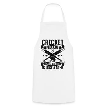 Cricket Quotes Cricket Saying Cricketing Cricket - Kochschürze - Weiß - Vorne - AI Model Male 185 dark (185cm)