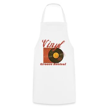Vinyl Groove Revival - Retro Classic T-Shirt - Cooking Apron - white - Front - AI Model Male 185 dark (185cm)