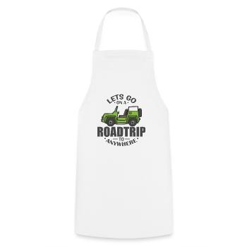 Let's go on a Road Trip to Anywhere Adventure - Cooking Apron - white - Front - AI Model Male 185 dark (185cm)