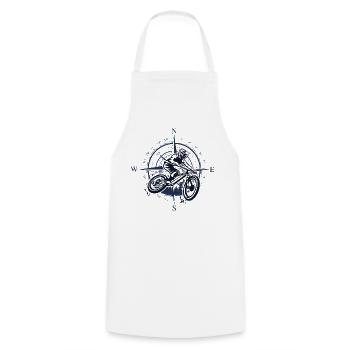 Moto Compass Rider - Cooking Apron - white - Front - AI Model Male 185 dark (185cm)