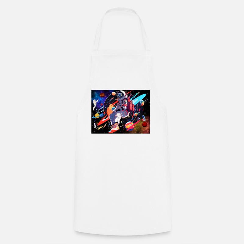 L’astronaute et l’espace - Tablier de cuisine - blanc