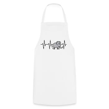 pulse elephant trunk heartbeat comic symbol cute - Cooking Apron - white - Front - AI Model Male 185 dark (185cm)
