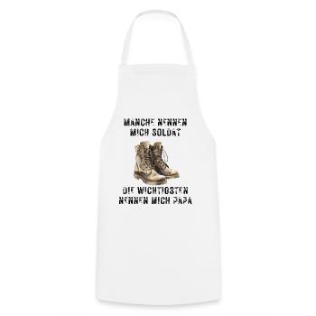 Soldier Dad - Cooking Apron - white - Front - AI Model Male 185 dark (185cm)