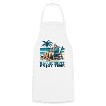 Retirement Retirement Time Enjoy Gift - Cooking Apron - white - Front - AI Model Male 185 dark (185cm)