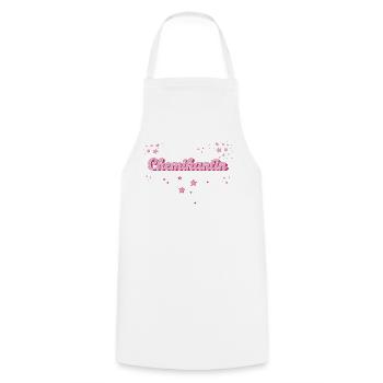 Laborant Abschluss-Geschenk Chemikantin - Kochschürze - Weiß - Vorne - AI Model Male 185 dark (185cm)