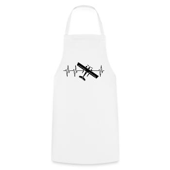 Flugzeug Puls Herzschlag fliegen Flieger Symbol - Kochschürze - Weiß - Vorne - AI Model Male 185 dark (185cm)