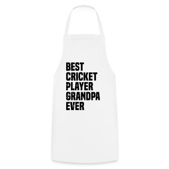 Meilleur grand-père joueur de cricket de tous les temps - Cricketing Gran - Tablier de cuisine - blanc - Devant - AI Model Male 185 dark (185cm)