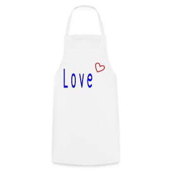 VALENTINE'S DAY. Bachelorette party. I LOVE YOU. I LOVE YOU. LOVE - Cooking Apron - white - Front - AI Model Male 185 dark (185cm)