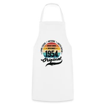 Retro 70 Years November 1954 Birthday Vintage - Cooking Apron - white - Front - AI Model Male 185 dark (185cm)