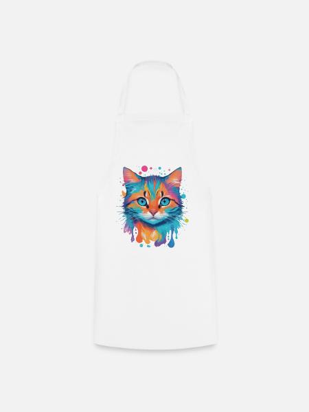 Niedliche Katze - Kochschürze - Weiß