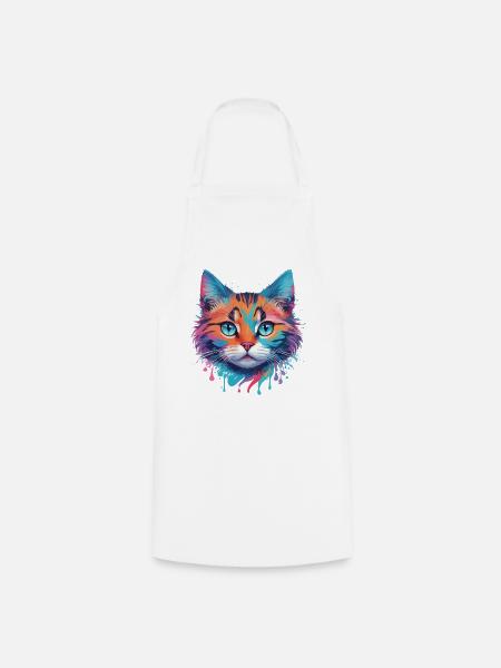 Niedliche Katze - Kochschürze - Weiß